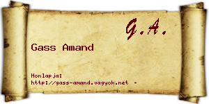 Gass Amand névjegykártya